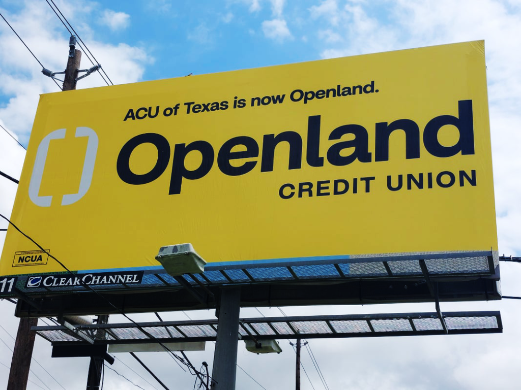 Openland Credit Union Bank Financial Sign