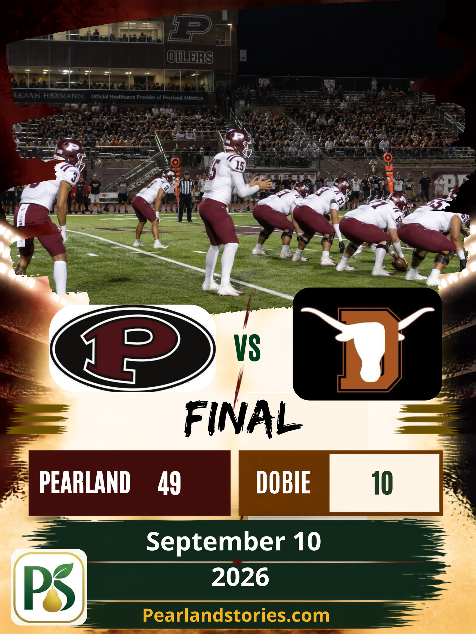 Pearland Oilers Win VS. Dobie Longhorns