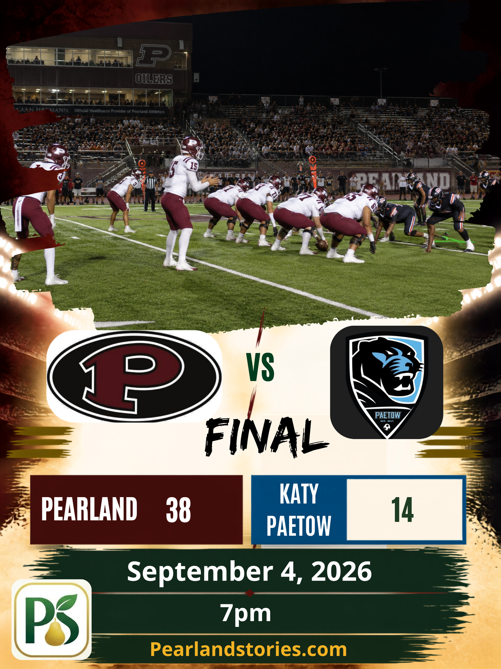 Pearland Oilers win 38-14